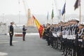 Ceremony of Felipe IV king of Spain in tribute to the military veterans