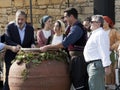 Ceremony of opening new wine barrel in Koilani village, Cyprus