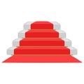 Ceremony podium with red carpet, pedestal stairs steps award glory, vector isometric 3d mockup illustration Royalty Free Stock Photo