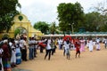 A ceremony in Ruhunu Maha Kataragama devalaya temple. Kataragama lake. Sri Lanka