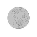 Ceres asteroid. cartoon style gray bloom vector