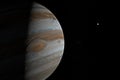 Ceres, dwarf planet, orbiting near of Jupiter in the outer space. 3d render