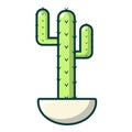 Cereus jamacaru cactus icon, cartoon style