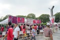 Cerezo Osaka Soccer team fans buying souvenirs at Yanmar Stadium Nagai, Osaka Japan Royalty Free Stock Photo