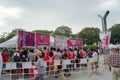 Cerezo Osaka Soccer team fans buying souvenirs at Yanmar Stadium Nagai, Osaka Japan Royalty Free Stock Photo