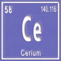 Cerium chemical element, Sign with atomic number and atomic weight Royalty Free Stock Photo