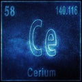 Cerium chemical element, Sign with atomic number and atomic weight Royalty Free Stock Photo