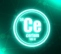 Cerium chemical element. Royalty Free Stock Photo