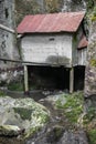 Cerkno, Slovenia - August 25, 2019 : cultural heritage of old partisan hospital Franja hidden in mountains canyons from second wor