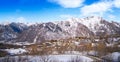 Cerler ski area skyline in Huesca Pyrenees Spain Royalty Free Stock Photo