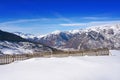 Cerler wooden snow fence in Pyrenees of Spain