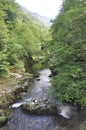 Cerna River landscape from Baile Herculane Resort in Romania Royalty Free Stock Photo