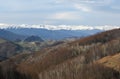 The Cerna mountains seen from Godeanu Pass, Romania Royalty Free Stock Photo