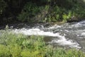 Cerna River landscape in Baile Herculane Resort in Romania Royalty Free Stock Photo