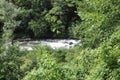 Cerna River landscape in Baile Herculane Resort in Romania Royalty Free Stock Photo