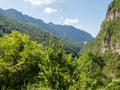 Cerna river valley seen from the trail to Inelet and Scarisoara hamlets, Romania