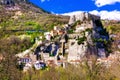 Cerro al Volturno village borgo with impressive castle. Molis Royalty Free Stock Photo