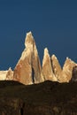 Cerro Torre mountainline at sunrise, Patagonia, Argentina Royalty Free Stock Photo