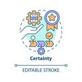 Certainty concept icon