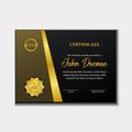 Certificate A4 luxury award with golden emblem pin medal with luxury look