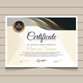 Elegant blue and gold diploma certificate template. Royalty Free Stock Photo