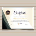 Elegant blue and gold diploma certificate template. Royalty Free Stock Photo
