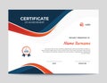 Abstract Blue and Orange Waves Certificate