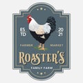 Chicken poster, label design farm template