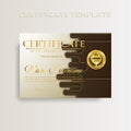 Modern certificate template in gradation and gold colors, luxury and modern style and award style vector image. Suitable for appre Royalty Free Stock Photo