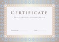 Certificate / Diploma award template. Pattern Royalty Free Stock Photo