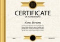 Certificate of achievement or diploma template. Vector Royalty Free Stock Photo