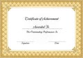 Certificate of Achievement featuring a gold, Royalty Free Stock Photo