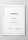 Certificate of Achievement featuring a white background with a thin gold border. The Royalty Free Stock Photo