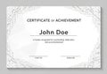 Certificate of Achievement with geometric border design. The text recognizes \