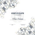 Certificate of Achievement with a geometric design motif. The layout features Royalty Free Stock Photo