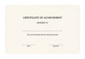 Certificate of Achievement with a simple, elegant design on a cream background Royalty Free Stock Photo