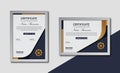 Certificate of achievement template with gold badge and border Royalty Free Stock Photo