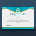 Modern geometric blue certificate Royalty Free Stock Photo