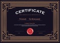 Certificate antique flourishes elegant vector template Royalty Free Stock Photo