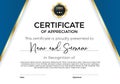 Certificate of appreciation or achievement with award badge. Premium Vector template for awards and diplomas.
