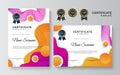 Certificate of appreciation template, colorful and vibrant color. Clean modern certificate with gold badge. Certificate border Royalty Free Stock Photo