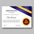 Certificate of appreciation template vector trendy geometric design award achievement elegant success diploma business Royalty Free Stock Photo