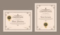 Certificate of appreciation template with vintage gold border - Vector Royalty Free Stock Photo