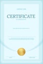 Certificate of appreciation vector template. Vertical diploma layout with text space. Luxury graduation document with