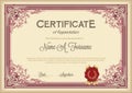 Certificate of Appreciation Vintage Floral Frame. Royalty Free Stock Photo