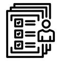 Certificate approved list icon, outline style