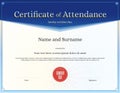 Certificate of attendance template in vector