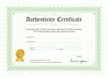 Certificate of authenticity, vector illustration with watermark and stamp Royalty Free Stock Photo