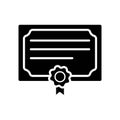 Certificate with Award Ribbon Solid Icon Royalty Free Stock Photo