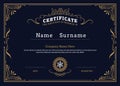 Certificate border flourishes elegant vintage design vector temp Royalty Free Stock Photo